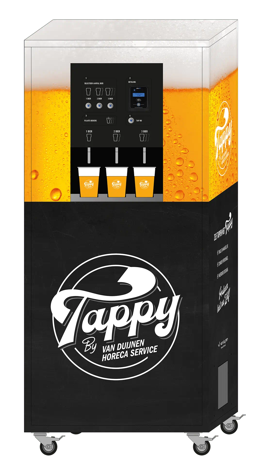3D impressie bierautomaat Tappy by Van Duijnen Horeca Service