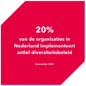 20 procent van de organisatie in Nederland implementeert actief diversiteitsbeleid
