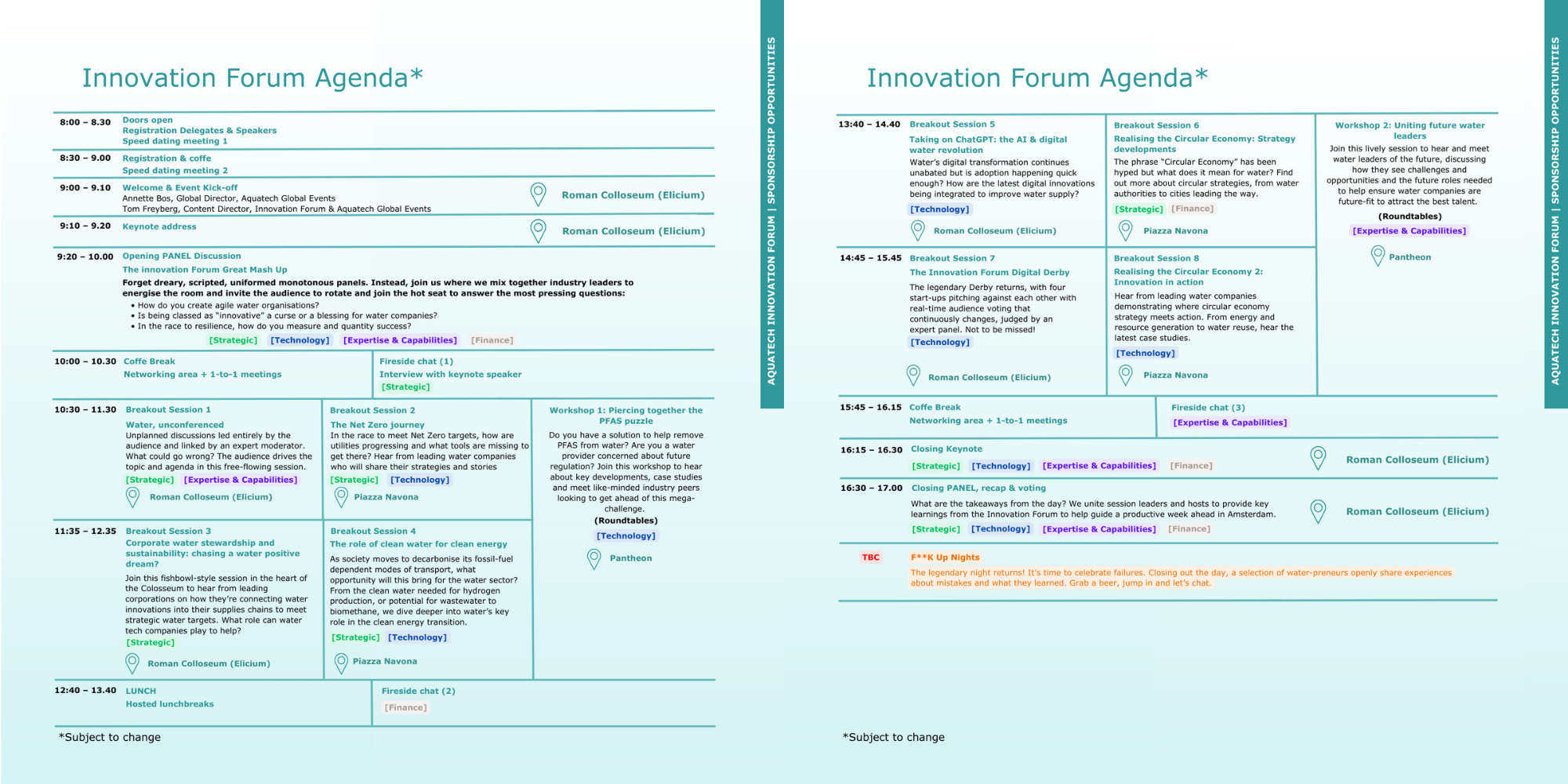 Aquatech Innovation Forum  Programme